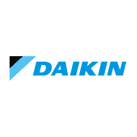 Daikin logo featuring blue and black design elements for HVAC solutions.