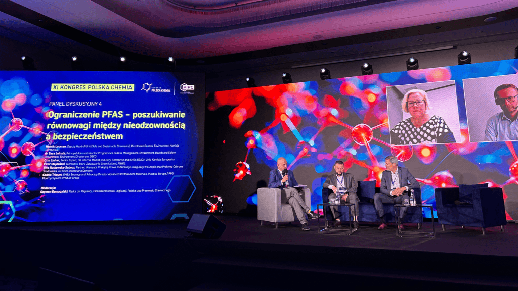 Panel discussion at Plastic Europe conference on polymer safety and innovation.