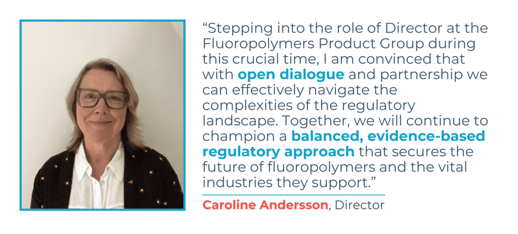 Portrait of Caroline Andersson, Director at Fluoropolymers Product Group.