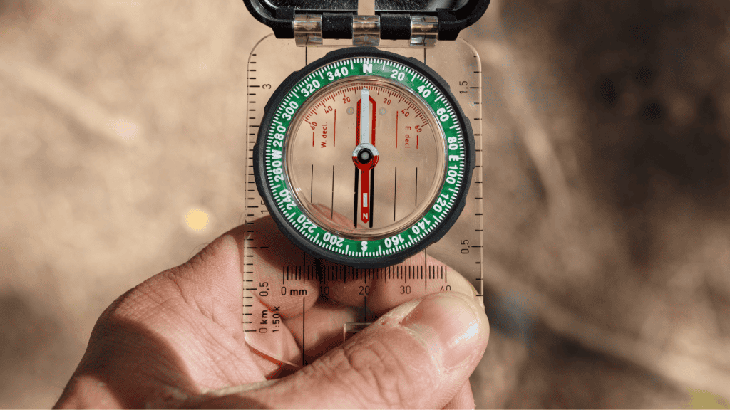 Compass used for precise measurement in material testing and quality control.